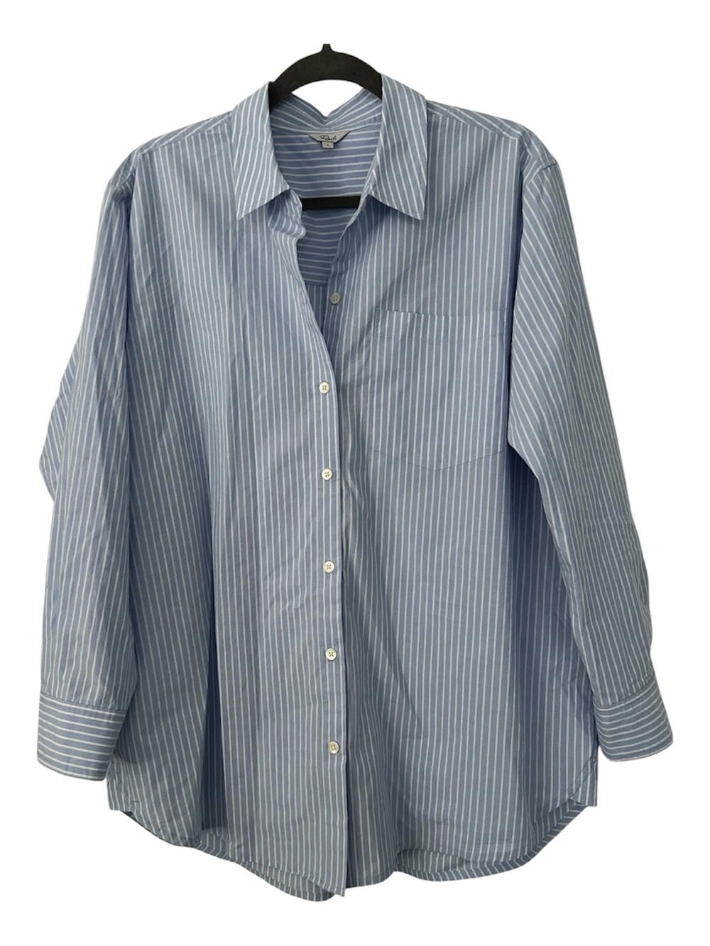 Rails Light Blue and White Striped Shirt
